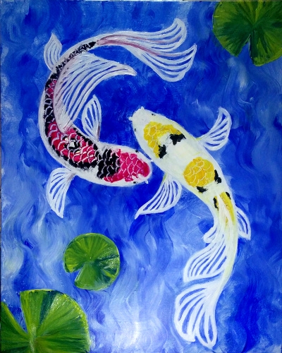 A Koi Pond IV paint nite project by Yaymaker