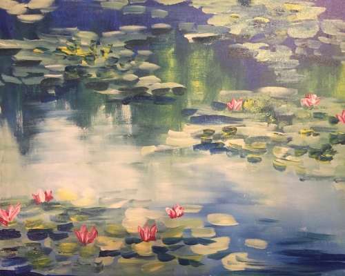 A Impressionist Monet Water Lilies paint nite project by Yaymaker