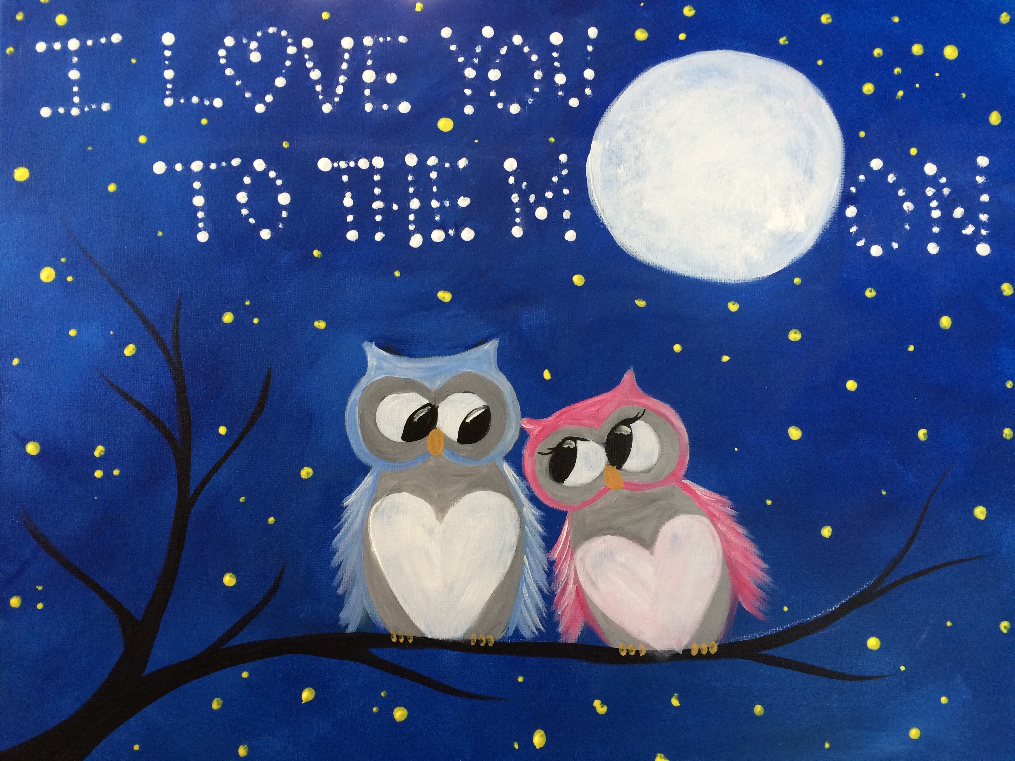 A I Love You To The Moon paint nite project by Yaymaker
