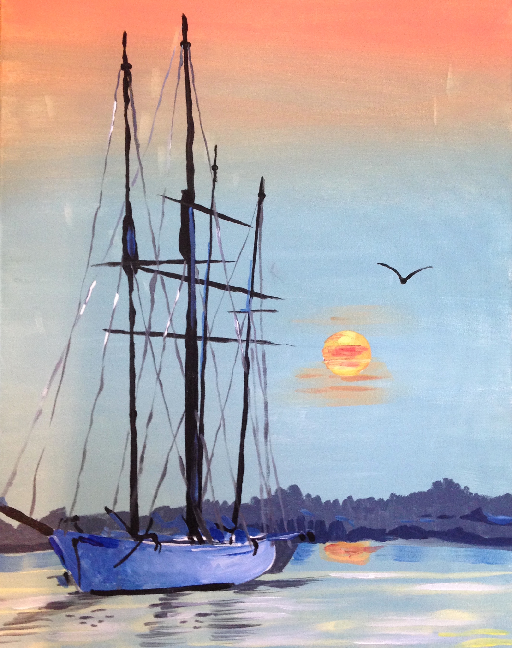 A Sailing Takes Me Away paint nite project by Yaymaker