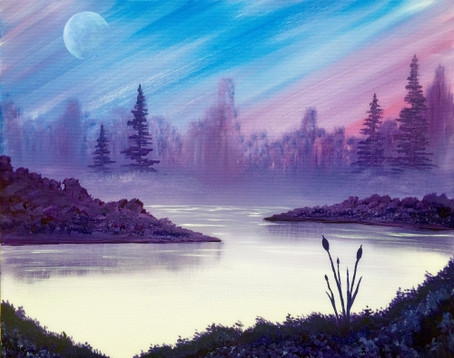 A Moonrise Morning paint nite project by Yaymaker