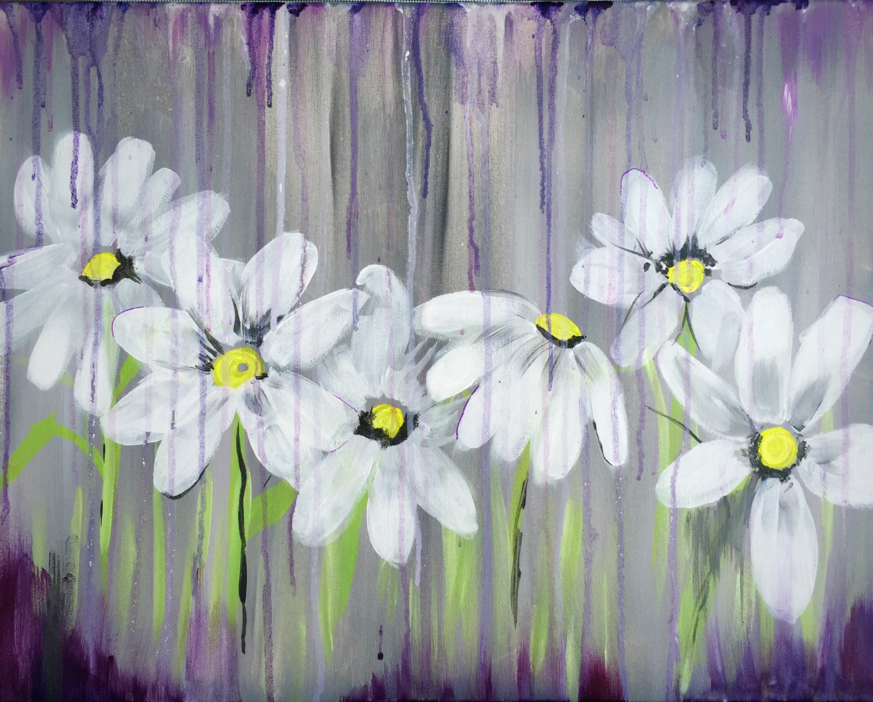 A Spring Showers Bring Daisy Flowers paint nite project by Yaymaker
