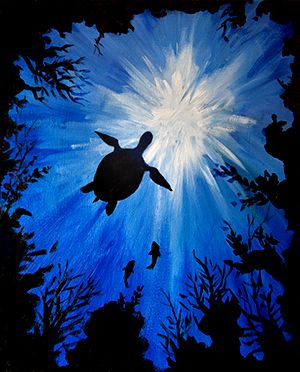 A Sea Turtle paint nite project by Yaymaker