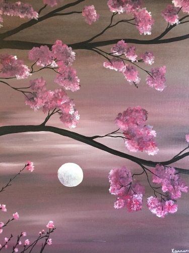 A Cherry Blossom Moonlight II paint nite project by Yaymaker