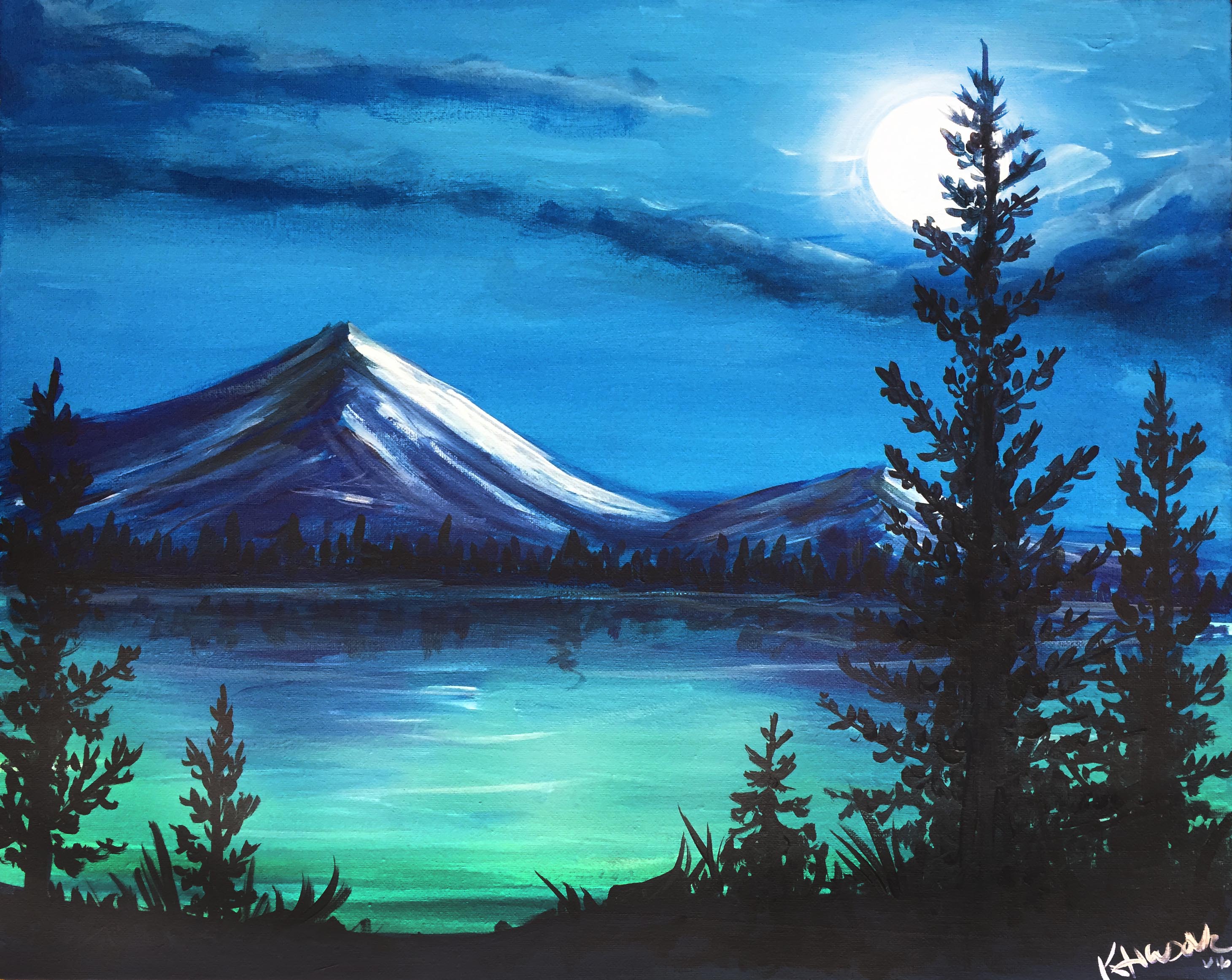 A Cold Mountain Nights paint nite project by Yaymaker