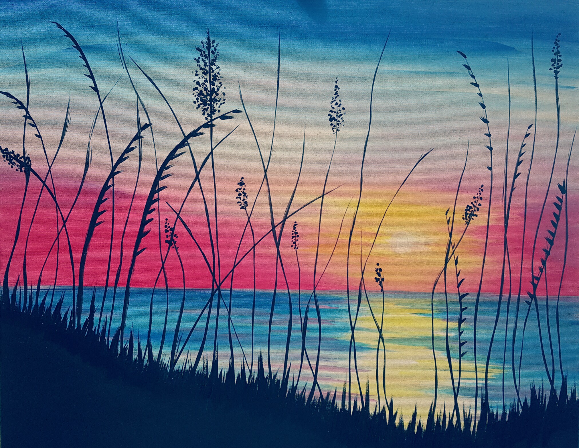 A Sunrise Seaside paint nite project by Yaymaker