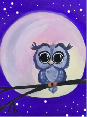 A Owl Alone paint nite project by Yaymaker