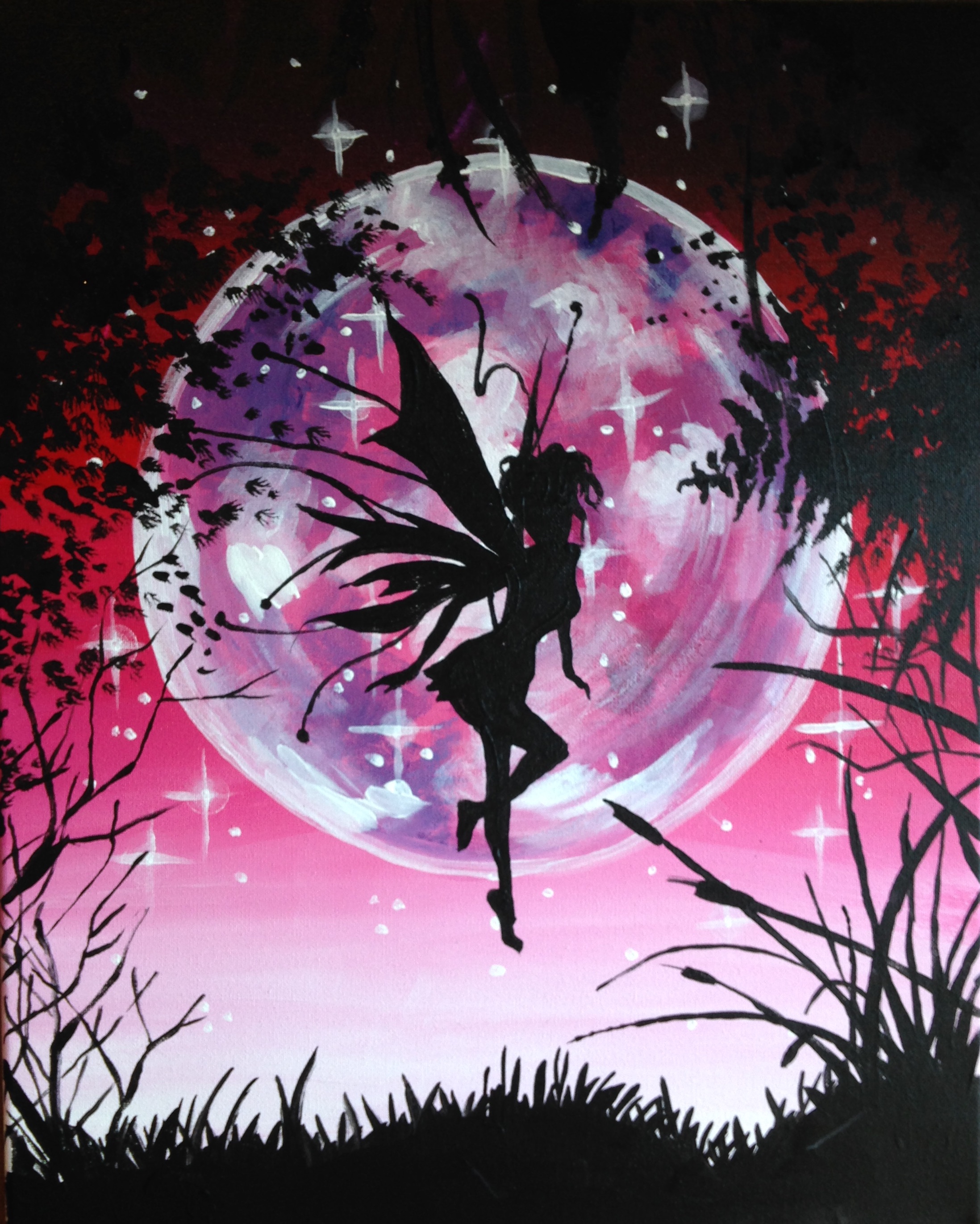 A Moonlit Fairy paint nite project by Yaymaker