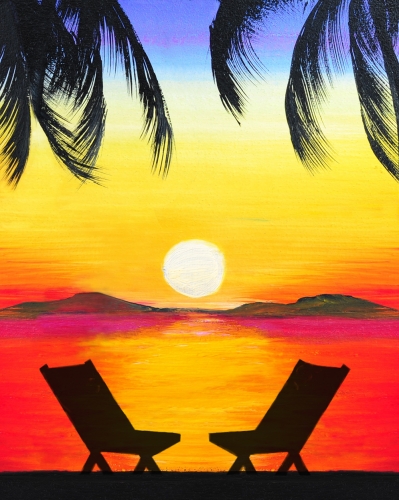 A Tequila Sunset paint nite project by Yaymaker