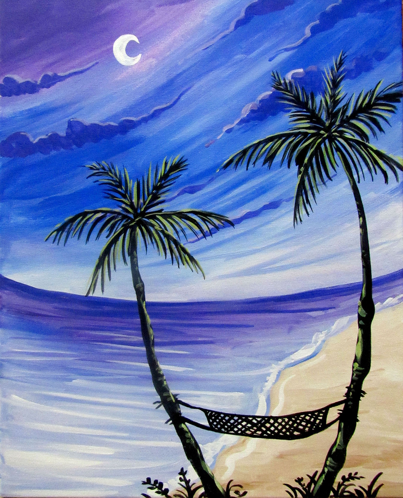 A Evening Beach Delight paint nite project by Yaymaker