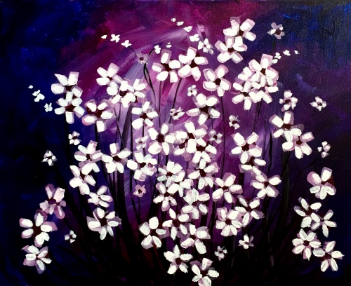 A Moonlit Violets paint nite project by Yaymaker