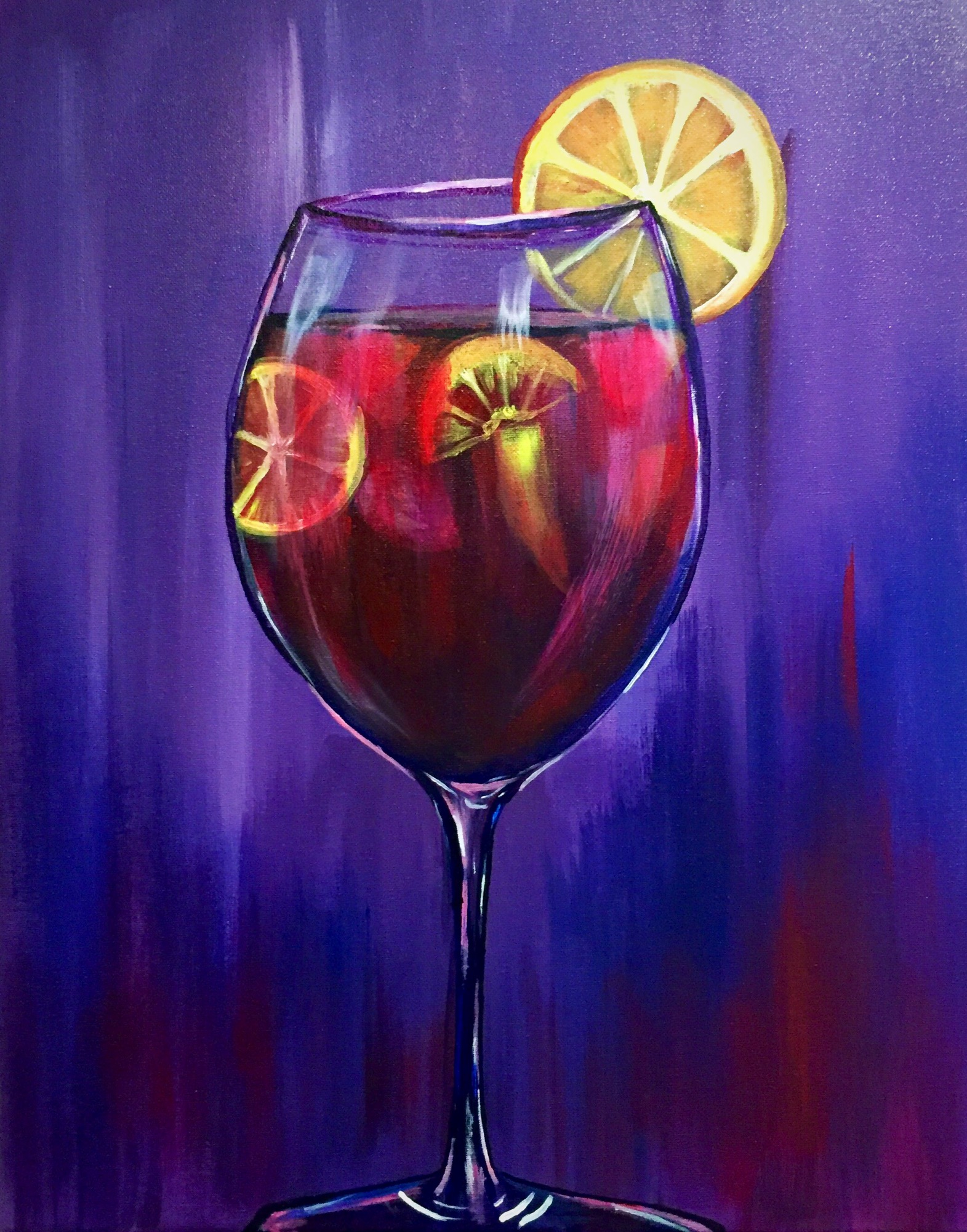 A Summer Sangria Sippin paint nite project by Yaymaker