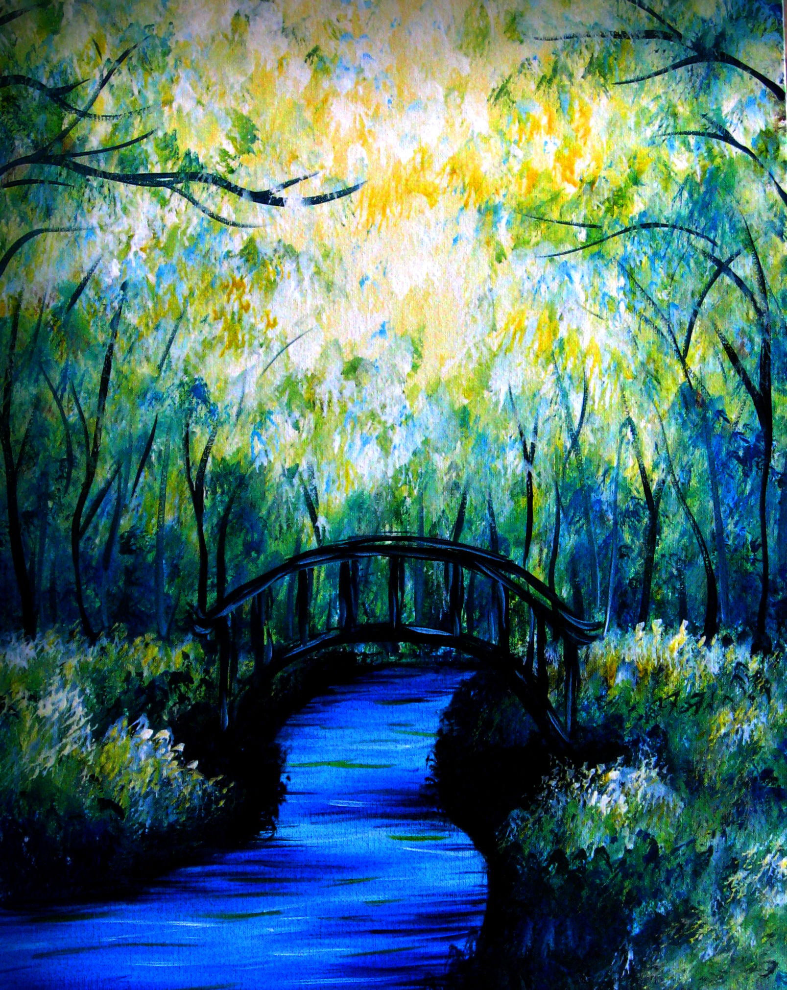 A Bridge under the Green Forest paint nite project by Yaymaker