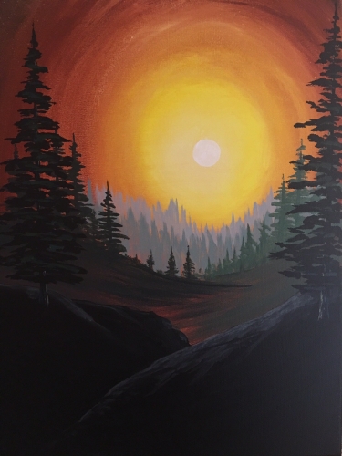 A Late Afternoon in the Woods paint nite project by Yaymaker