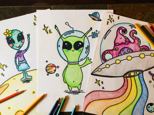 A Virtual Event Drawing Aliens experience project by Yaymaker