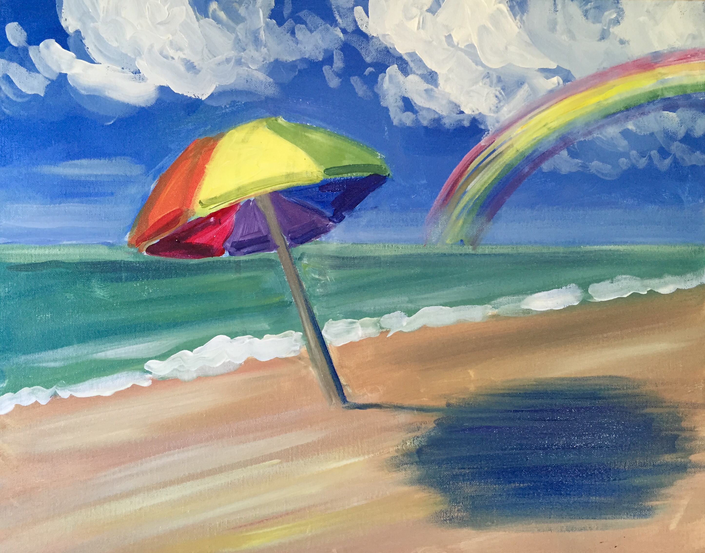 A A Day At Rainbow Beach paint nite project by Yaymaker