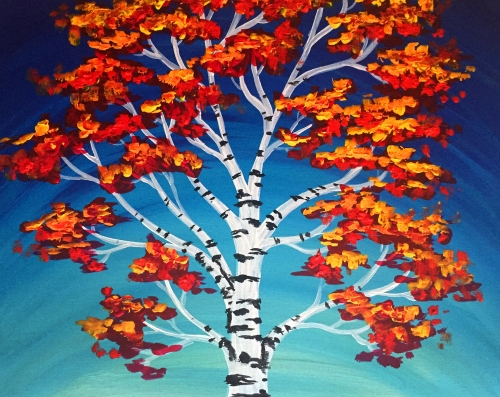A Birch Tree paint nite project by Yaymaker
