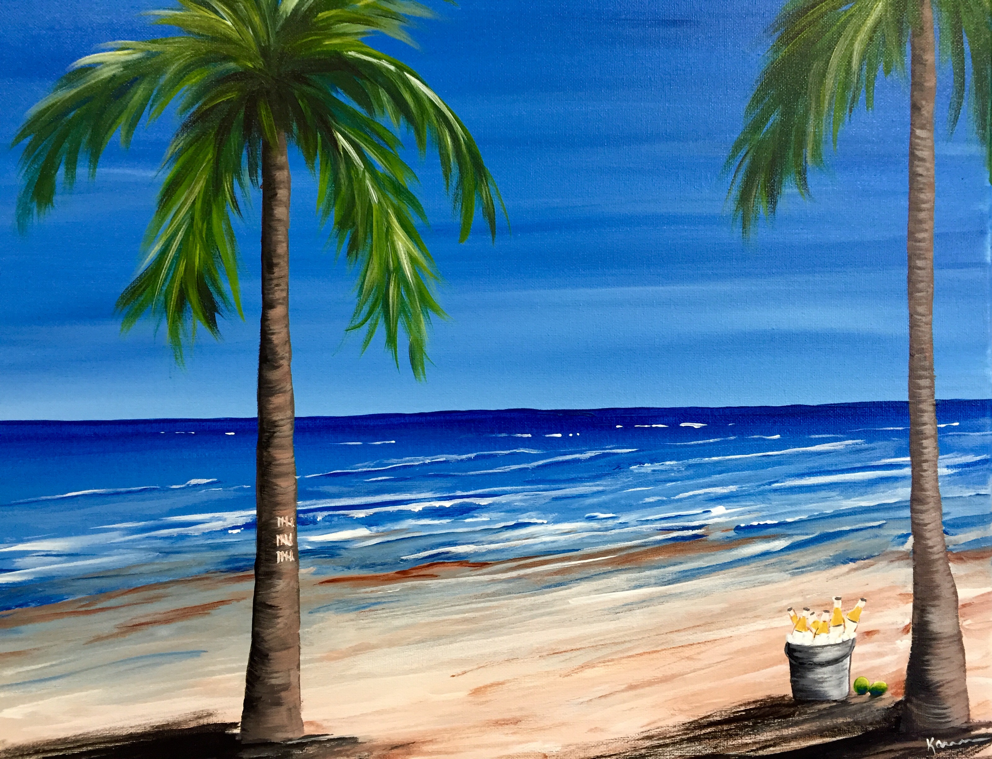 A Brews on the Beach paint nite project by Yaymaker