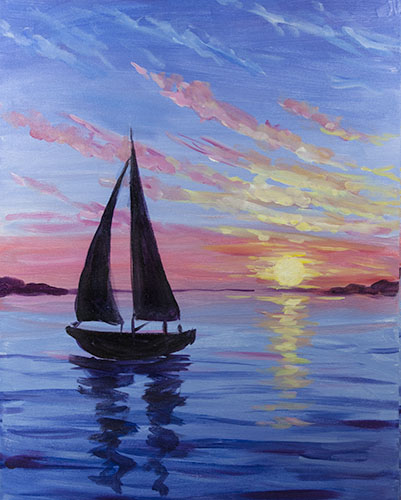 A Moment on the Ocean paint nite project by Yaymaker