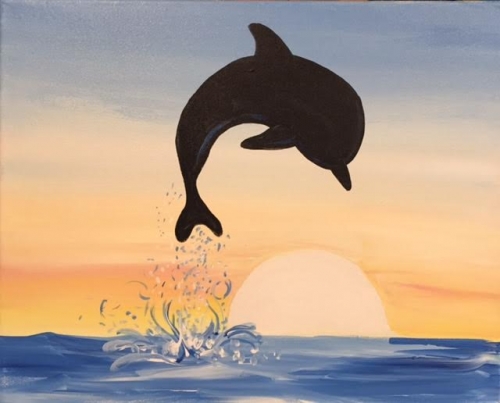 A Dolphin Splash paint nite project by Yaymaker