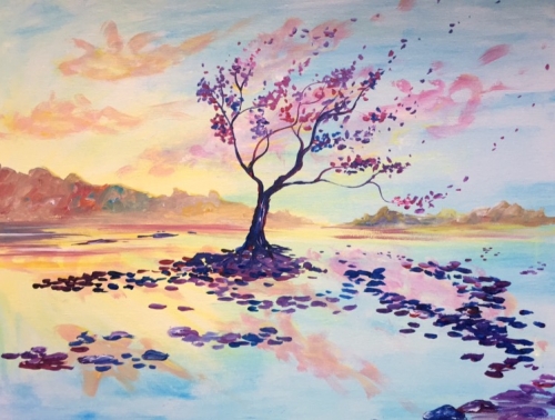 A Sunset Serenity paint nite project by Yaymaker