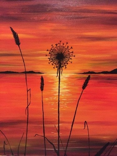 A Dandelion at Dusk paint nite project by Yaymaker