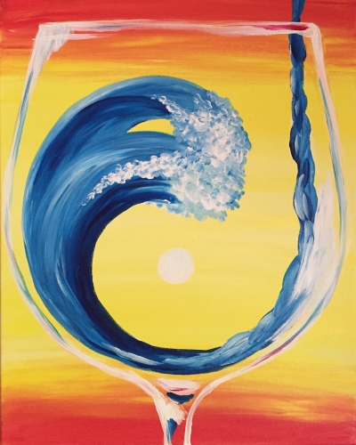 A Wine Wave Zen paint nite project by Yaymaker