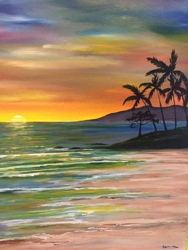 A Aloha Sunset paint nite project by Yaymaker
