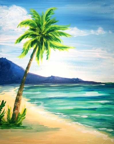 A At the Beach paint nite project by Yaymaker