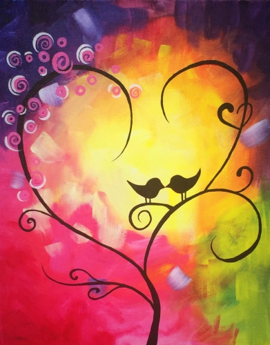 A Colorful Kissy Kissy paint nite project by Yaymaker