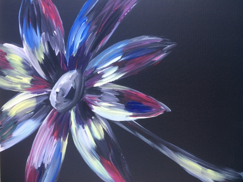 A Tall Black Daisy paint nite project by Yaymaker