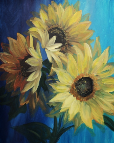 A Sunflowers in Bloom paint nite project by Yaymaker