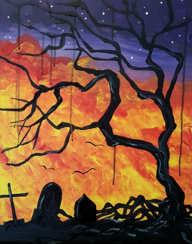 A Spooky Tree II paint nite project by Yaymaker