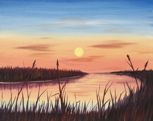 A Marsh Sunrise paint nite project by Yaymaker