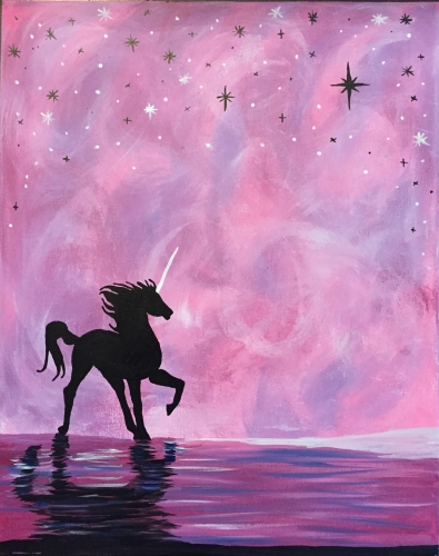 A Wild and Free Unicorn paint nite project by Yaymaker