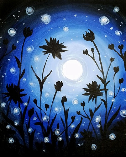 A Moonlight Dance paint nite project by Yaymaker