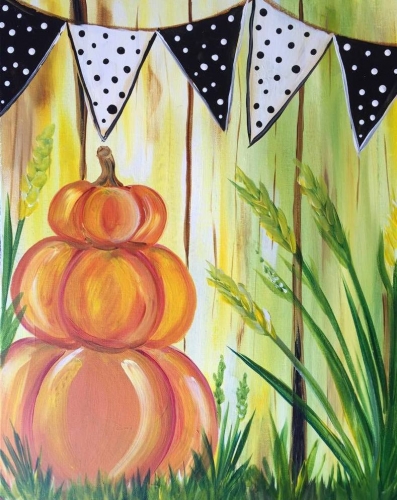 A Fall Festival Pumpkin paint nite project by Yaymaker