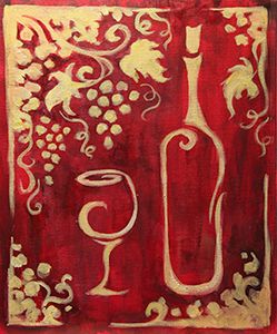 A Decorative Wine paint nite project by Yaymaker