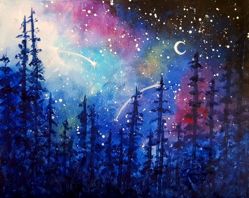 A Galaxy in the Pines paint nite project by Yaymaker