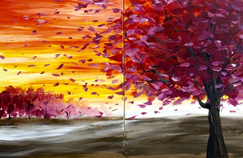 A Sunset Drift Partner Painting paint nite project by Yaymaker