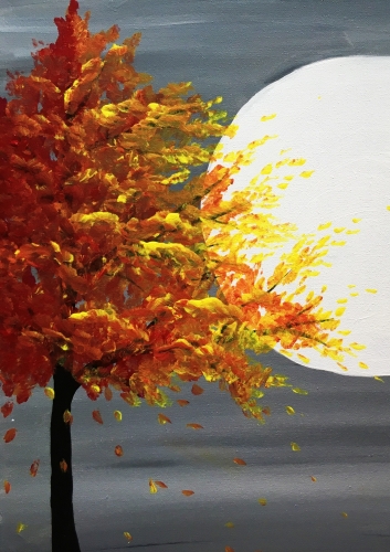 A Fall Tree in Moonlight paint nite project by Yaymaker