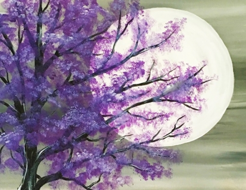 A Purple Tree in Moonlight paint nite project by Yaymaker