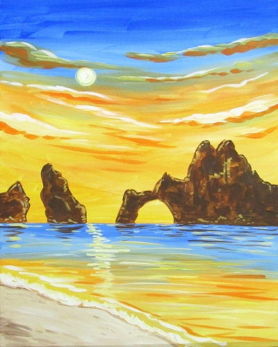 A Beach Oasis paint nite project by Yaymaker