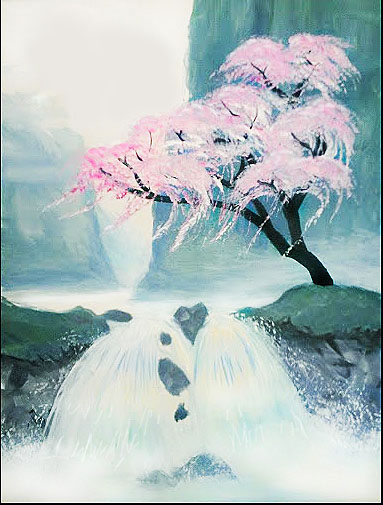 A Mystical Cherry Blossom paint nite project by Yaymaker