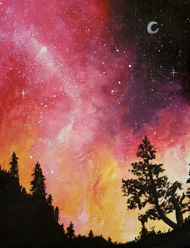 A Galaxy in the Pines II paint nite project by Yaymaker