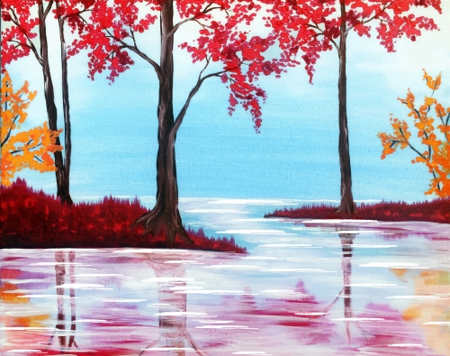 A Fall Lake paint nite project by Yaymaker
