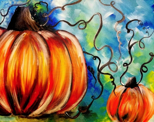 A Welcome to the Pumpkin Patch paint nite project by Yaymaker