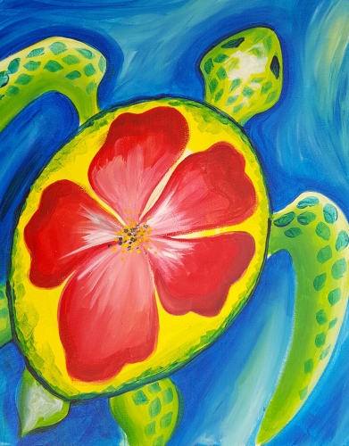 A Tropical Turtle paint nite project by Yaymaker