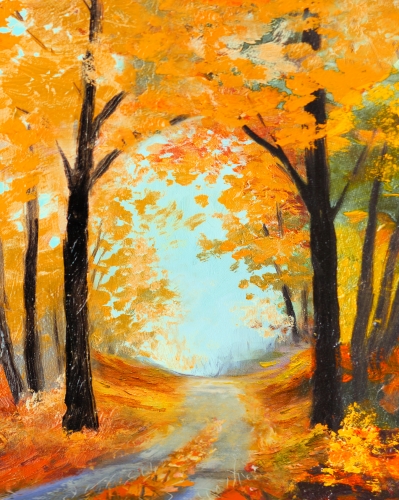 A Autumn Road paint nite project by Yaymaker