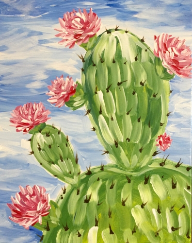A Cactus Flowers paint nite project by Yaymaker